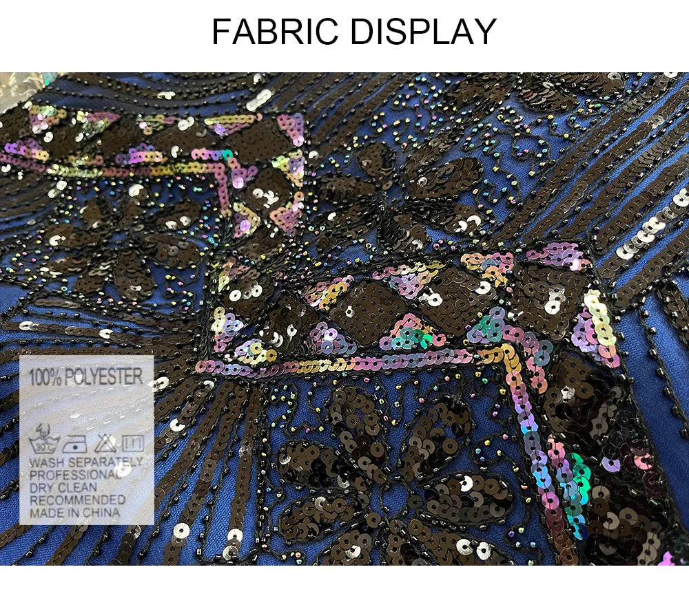 Women 1920s Flapper Dress Vintage Gatsby Beaded Sequin Fringe Midi Dress Sleeveless V Neck Roaring 20s Party Costume