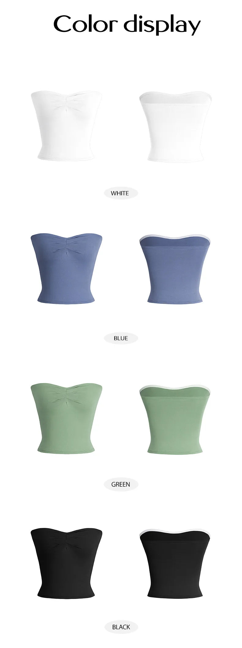 Summer Y2K Strapless Tube Basic Knit Crop Top Backless Sleeveless Bandeau Outfits for Sweet and Spicy Style Women's Clothing