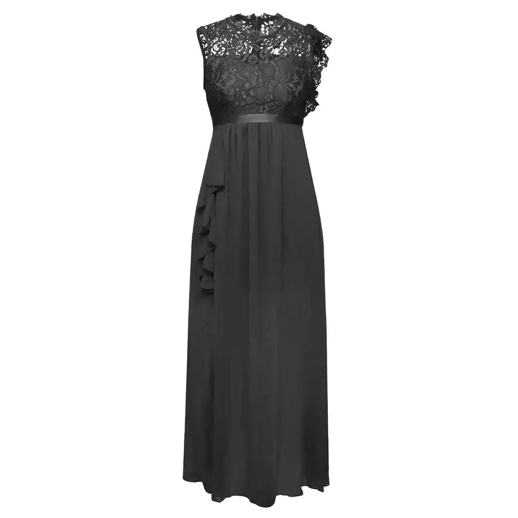 Women Elegant Long High Waisted Dress Sexy Sleeveless Bodycon Maxi Dress with Ruched Detail Split Hem