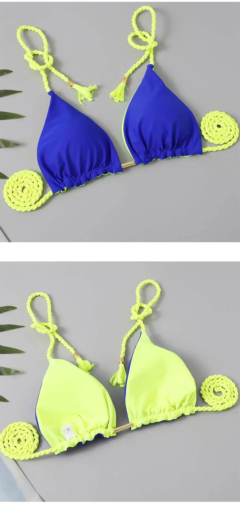 Women's Halter Tie Tassel Detail Two Piece Water Outfit Adjustable Side Drawstring Separated Swim Set for Beach Vacation Outfits