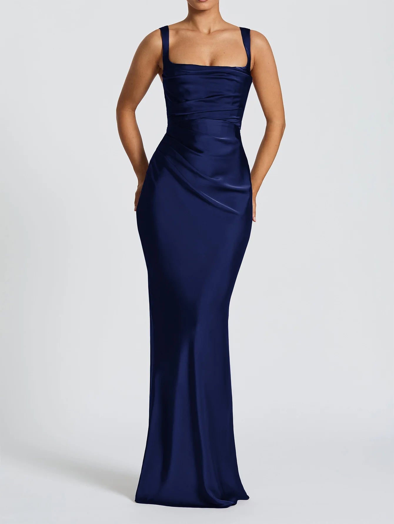 Women's Maxi Dress Elegant Sleeveless Solid Color Slim Fit Suspender Hip-wrapped Strap Dresses Fashion Ladies Party Long Skirt