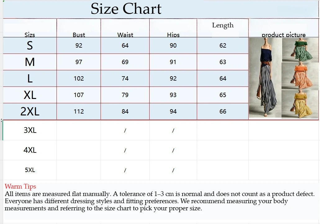 Women's Summer Off Shoulder Half Sleeve Top Vertical Stripe Split Maxi Skirt Two Piece Suit Loose Flowy Matching Set 2026