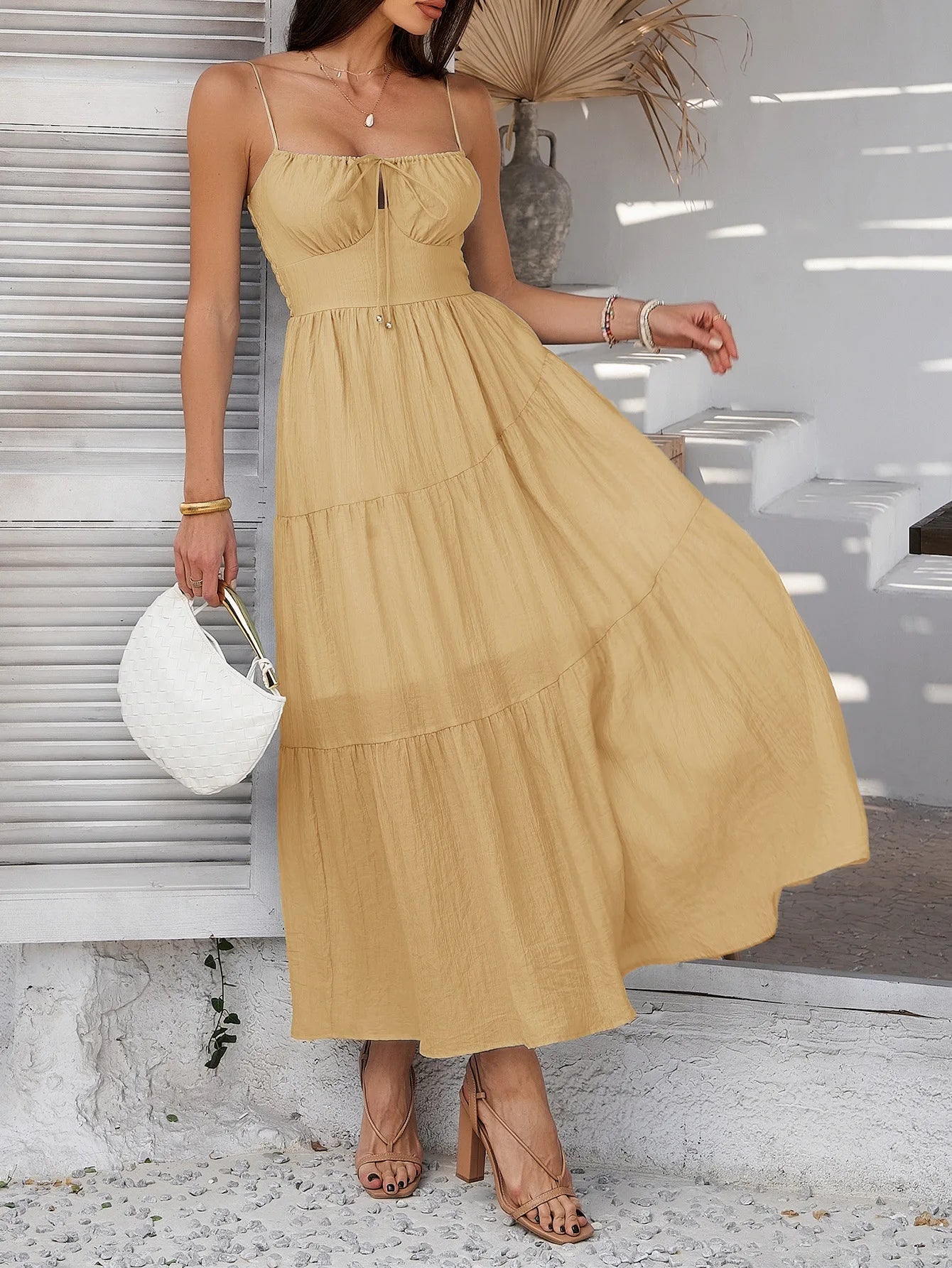Slip Dress Women Party Long Dresses Sundress Slash Neck Sleeveless Backless Solid Lace Up Sexy Vestidos Summer 2026 A Line