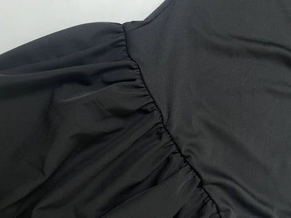 Women Strapless Asymmetrical Maxi Dress with Detachable Neck Wrap Pleated Flowy Long Evening Party Gown