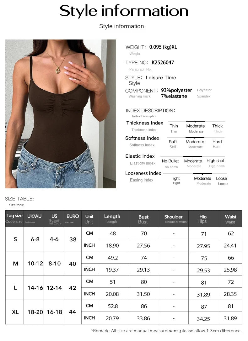 Women's Sleeveless Solid Tops Sexy Camisole Simple Basic Romper Spice Sling Strap Slim Vest Summer Jumpsuit for Vacation