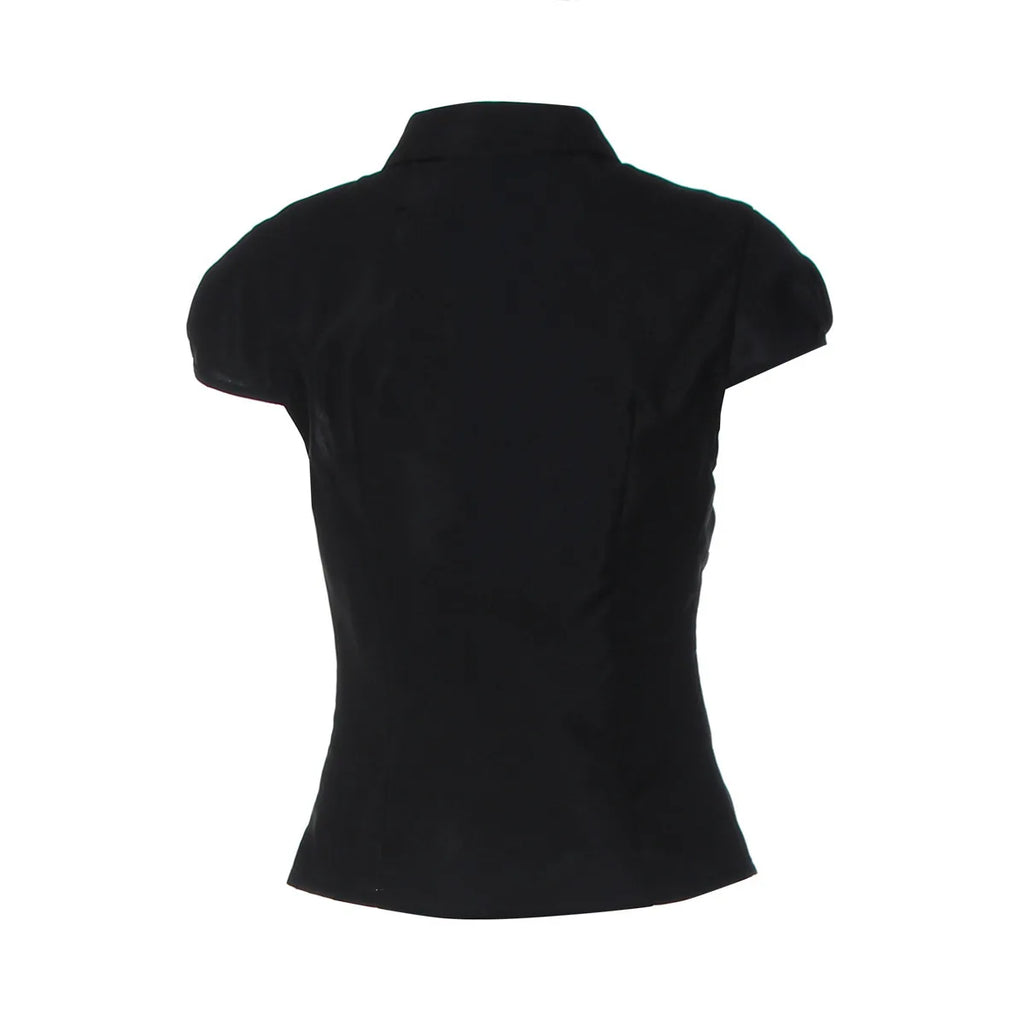 Hot Girl Vintage Y2k Harajuku Crop Tops Button Cardigan Short Sleeve Women Korean Fashion Basic Style T Shirts Casual Streetwear