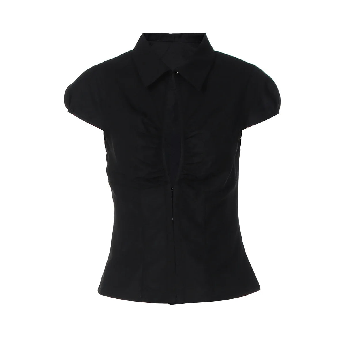 Hot Girl Vintage Y2k Harajuku Crop Tops Button Cardigan Short Sleeve Women Korean Fashion Basic Style T Shirts Casual Streetwear
