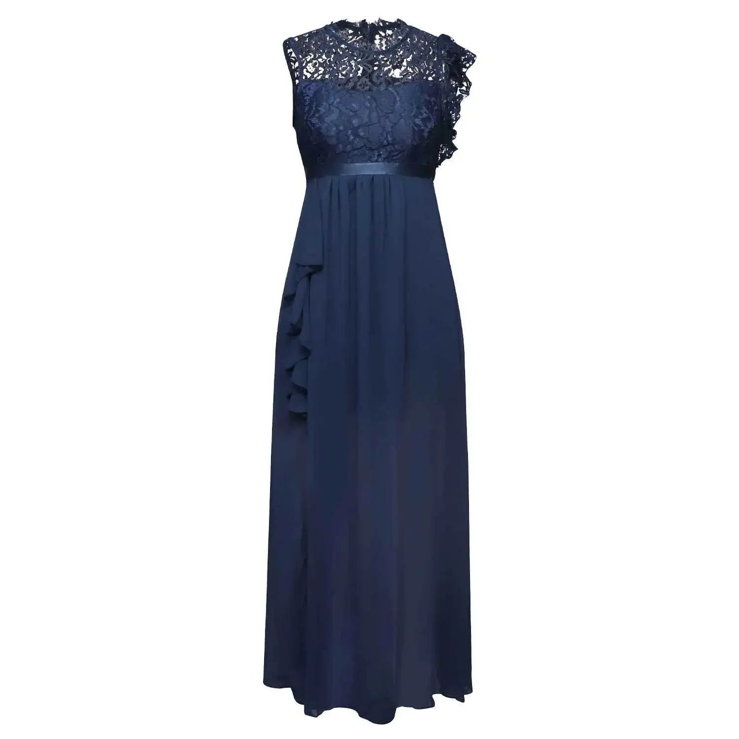 Women Elegant Long High Waisted Dress Sexy Sleeveless Bodycon Maxi Dress with Ruched Detail Split Hem